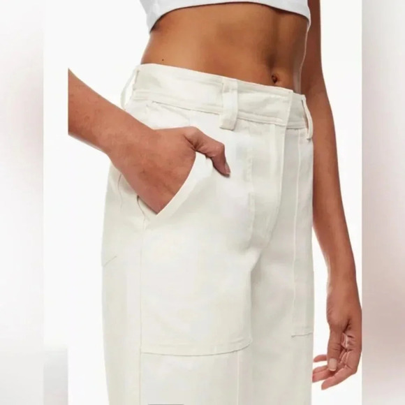 Aritzia Sunday Best New Oscar Cargo Carpenter Pants Hummus Beige Size 4 - Picture 2 of 8
